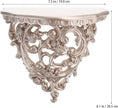 European-Style Resin Floating Wall Shelf, Vintage Hollow Carving Wall Decor, Gold Mounted Flower Shelf for Living Room, Kitchen, Bathroom, 8.07X7.48X4.05 Inch