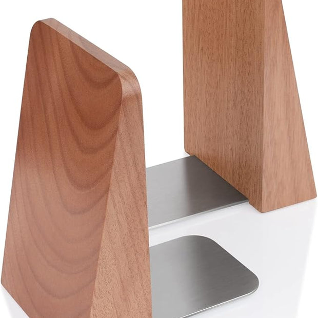 Wood Handmade Heavy Duty Bookends for Shelves Decorative Book Ends to Hold Books for Office