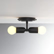 BRIGHTTIA Luna Duo 2 Light Wall Sconce - Mid Century Modern Fixture for Wall & Ceiling - Minimalist Edison Lamp for Hallway and Bathroom Vanity - Matte Black (BW0026-2B)