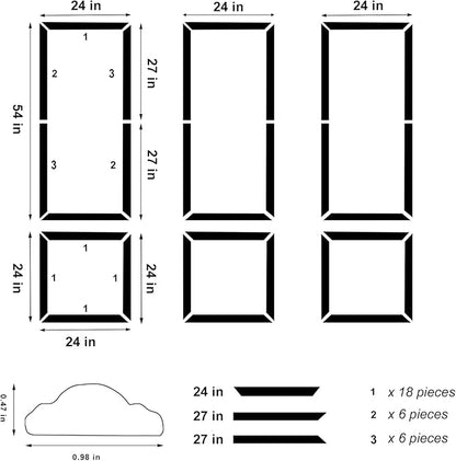 Peel and Stick Wall Molding Kit,6 Sets Pre-Cut Wainscoting Panels for Interior Wall Moulding Decor,Pre Made Wainscoting Wall Panel for Home Decoration Accent Wall (24x54in)
