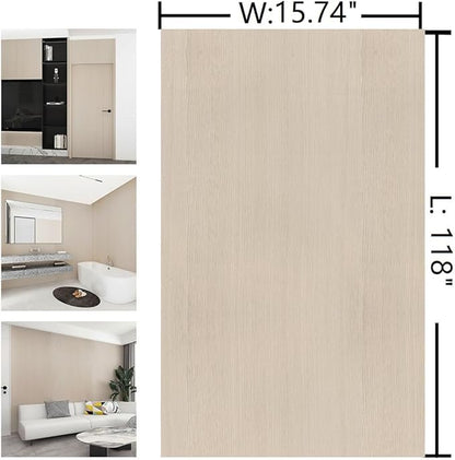 Cream Wood Grain Contact Paper Peel and Stick Wood Wallpaper Waterproof Removable Natural Wood Contact Paper for Countertops Cabinets Desk Table Door Dresser Vinyl Furniture Warp 15.74"x118"