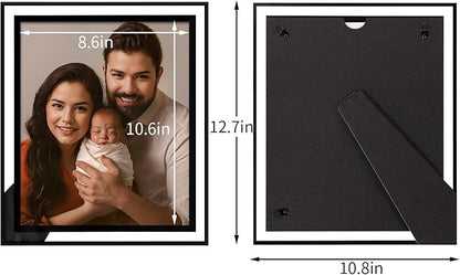 IZIDDO 9x11 Picture Frames Set of 2, 8.5x11 Black Glass Photo Frame, Only for Tabletop Display, Gift Picture Frame, Horizontally or Vertically (9x11, Black)