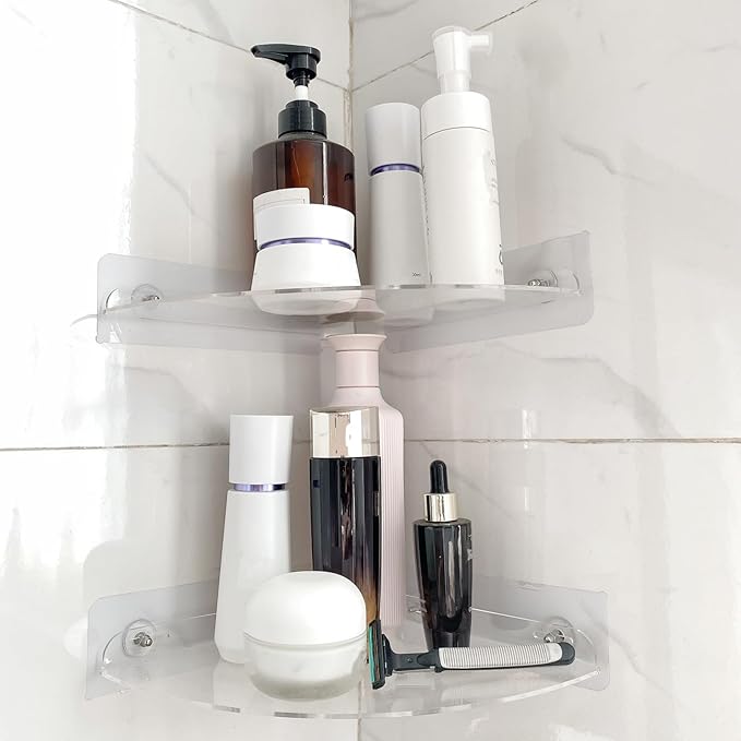 Corner Shelves wall Mounted Home Decor Floating Shelves (Clear)