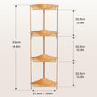 Orimade Rustproof 4 Tier Floor Standing Corner Shower Caddy Organizer, Plastic Aluminum Splicing Floor Corner Shelf Rack Storage Stands for Bathroom, Wood Grain Surface