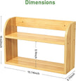 2 Tier Bamboo Spice Rack, Countertop or Wall Mounting Wood Spice Jars Organizer Shelf for Kitche, Pantry (Natural)