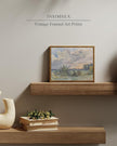 InSimSea Framed Canvas Wall Art, Vintage Landscape Art for Living Room Hallway Shelf, 10x8in,English Countryside Watercolor Painting, Rustic Farmhouse Cozy Cottage Mid Century Small Decor