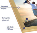 Hoikwo 18 Packs 3.5x5 Gold Multi Plastic Picture Frames Set with Plastic Cover for Family Photos, Artwork, Light Weight Bulk 3.5 by 5 Frames Pack for Wall Hanging and Table, Stylish Picture Frames