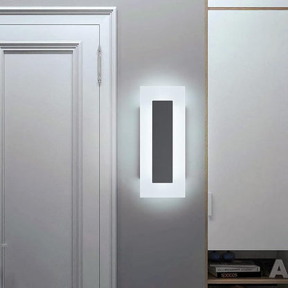 LMQNINE Modern LED Acrylic Black Wall Sconce White Light 6000K for Bedroom Corridor Stairs Bathroom Indoor Lighting Fixture Lamps Home Room Decor (2-Pack)…