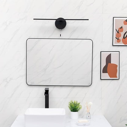 COTULIN 22 inch Black Vanity Light Bar for Bathroom, Matte Black Light Fixtures Over Mirror, Pull Chain in Wall Sconce Lighting, 4000K 12W Picture Light Under The Cabinet Lamp with On Off Switch