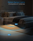 HIBOITEC Under Cabinet Lighting Motion Sensor Wireless, 56 LED Lights for Kitchen, Bedroom, Pantry, Adjustable Brightness Color Settings, Rechargeable Magnetic, 2 Pack