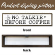 Coffees Wood Sign, Rustic Coffees Decoration, Country Farmhouse Decoration for Home Kitchen, Funny Coffee Station Decor, No Talk Before Coffee Sign, 17.8x4x1.2 inches