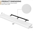Fun Memories 48 Inch Floating Shelves - Fireplace Mantel Shelf - Deep Wall Mounted Wood Storage Shelf for Bedroom, Kitchen, Farmhouse - 1 Pack, Rustic White