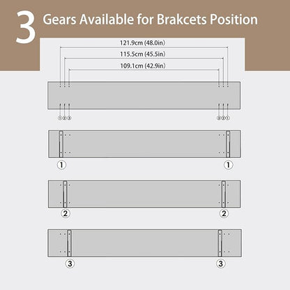 DINZI LVJ Long Wall Shelves, 55.1Inch Wall Mounted Shelves Set of 2, Extra Large Floating Storage Ledges with Sturdy Metal Brackets for Living Room, Bathroom, Bedroom, Kitchen, Gray Wash