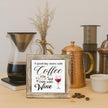 Coffee And Wine Decor Sign, Rustic Wooden Tabletop Decor, A Good Day Starts With Coffee And Ends With Wine Sign For Farmhouse Home Kitchen Bar Shelf Table 5.9×5.9 inch