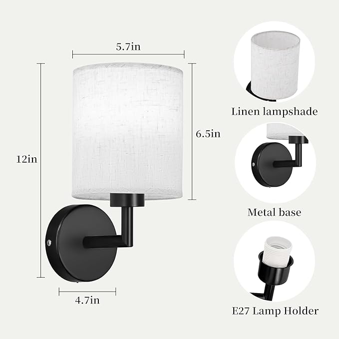 Wireless Wall Sconce Set of 2,Battery Operated Wall Lights with Remote Control,Rechargeable Wall Sconces with LED Bulb,15 Colours Dimmable Wall Lamp for Bedroom Living Room Hallway