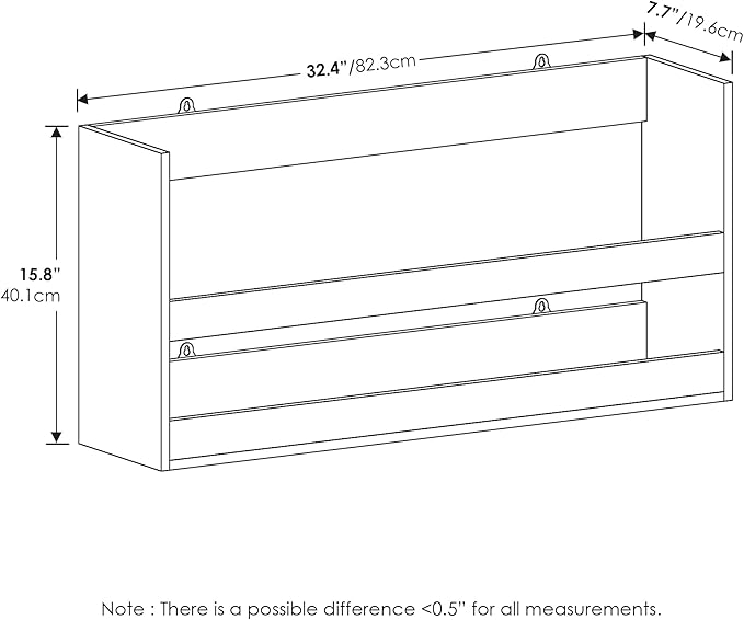 Furinno Hermite Multipurpose Wall Mounting Storage Shelf, White