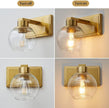 Brushed Brass Bathroom Sconces Set of 2, Gold Wall Sconces Set of Two, Bathroom Vanity Light with Clear Glass Shade, Modern Wall Light Fixtures for Bath Mirror Hallway Bedroom Living Room, Hardwired