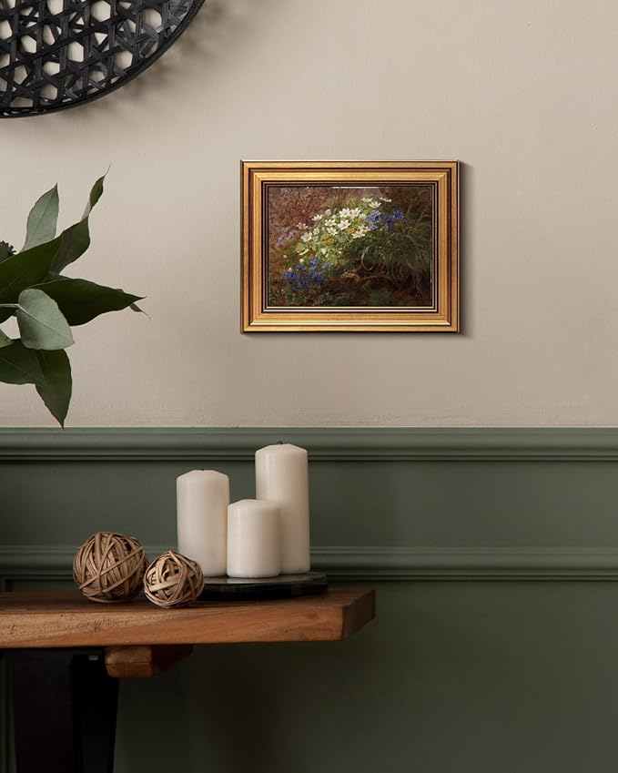 HUARCEY Gold Framed Vintage Wall Art for Living Room, Bathroom Shelf Wildflowers Prints Decor Aesthetic Classical Floral Paintings Farmhouse Wall Decor, Retro Table Desk Decoration for Bedroom 8
