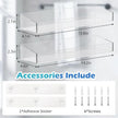 2Pack Acrylic Shower Shelves, Adhesive Bathroom Shower Caddy Organizer, No Drilling/Drilling Wall Floating Shelves for Bathroom Storage Kitchen Home Décor, No Hook