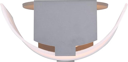 Modern 1-Light Wall Sconce, Grey with Flat Opal Glass, 7 Inch, Ambient Accent Lighting, Floating Wall Mounted Light for Hallway, Bathroom, Dining Room, Bedroom, Easy Install, 60W Type A Compatible