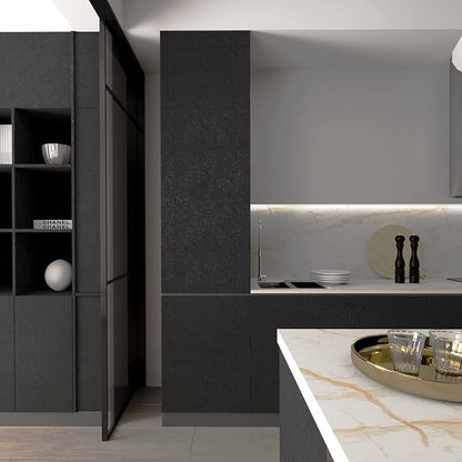 MelunMer Black Peel and Stick Wallpaper 393In L 15.7In W Self Adhesive Removable Wallpaper for Bathroom/Bedroom Modern Contact Paper Silk Textured Black Contact Paper for Cabinets Shelf Waterproof