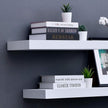 WELLAND 24 inch White Mission Floating Shelves for Wall, Bathroom and Bedroom, Modern Display and Book Shelves, Wall Mounted