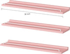 32 inches Long Floating Shelves, Bathroom Decor Shelves Over Toilet, Farmhouse Wall Shelves for Living Room, Bedroom, Picture Frames, Plants, Kitchen, Set of 3 (Pink and White)