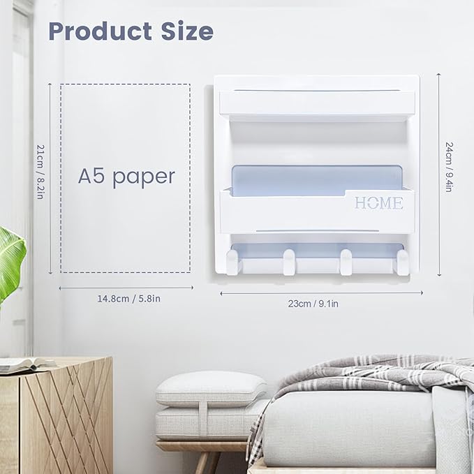 Bedside Shelf Accessories Organizer, Wall Mount Self Stick On, Cute Room Decor Aesthetic, Girls Room Decor, Cool Stuff for Bedroom Storage and Organization