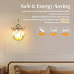 GEEZO Vintage Battery Operated Wall Sconce, with Rechargeable Battery Powered Wall Light with Remote Control for Bedside Bedroom