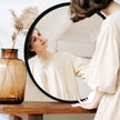 Fabuday Black Circle Mirror for Wall 22 inch - Round Mirror for Bathroom, Entryway, Living Room, Hallway, Bedroom Decor, Small Matte Frame Mirrors