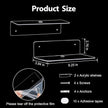 9 Inch Clear Acrylic Floating Shelf, No Drill Adhesive Wall Shelf Set of 2 for Storage, Floating Shelves Damage-Free Expand Wall Space for Living Room, Office, Gaming Room, Bathroom