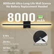 Battery Operated Wall Sconces Set of Two - Wireless Rechargeable Wall Light with Remote - Black LED Wall Lamp Dimmable Modern Home Decor for Bedroom Living Room 31.5 Inch (2 Pack)