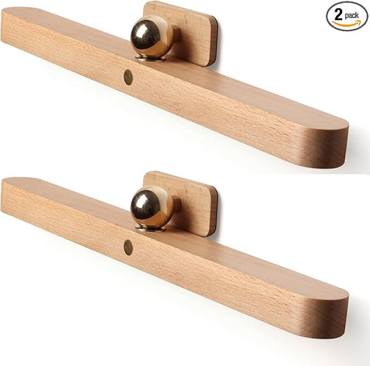 Chilvane Wall Lights for Bedroom Battery Operated Wall Sconce Lamp Vanity Light Magnetic Aesthetic Wooden Big Capacity 2000mah Pack 2 Wireless Rechargeable Wall Lights for Living Room,Beech Wood
