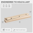 Homeforia 42 inch Wood Floating Shelf, High End Solid Natural Wood 42inch Large Floating Shelves for Wall Mounted, Unfinished Wooden Floating Shelves, Heavy Duty Bracket, 42 X 6.5 X 1.75 in, Set of 2