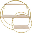 Floating Shelves Wall Mounted, 3-Tier Storage Display Rack Storage Display Rack Metal Wall Mount Display Organizer Holder for Home Decor,Gold (1, Round)