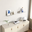 Clear Acrylic Shelf, Set of 2 Invisible Wall Shelves Wall Mounted Display Shelf, Floating Shelves for Bathroom, Bedroom, Living Room, Kitchen, Office (Wave 13.8 Inch Set of 2)