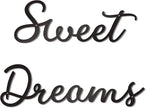 Zzbakress Sweet Dreams Wall Decor Metal Wall Art Large Modern Living Room Farmhouse Sign for Bedroom Black Metal Wall Art for Office and Home Wall Decor (Black, Elegant)