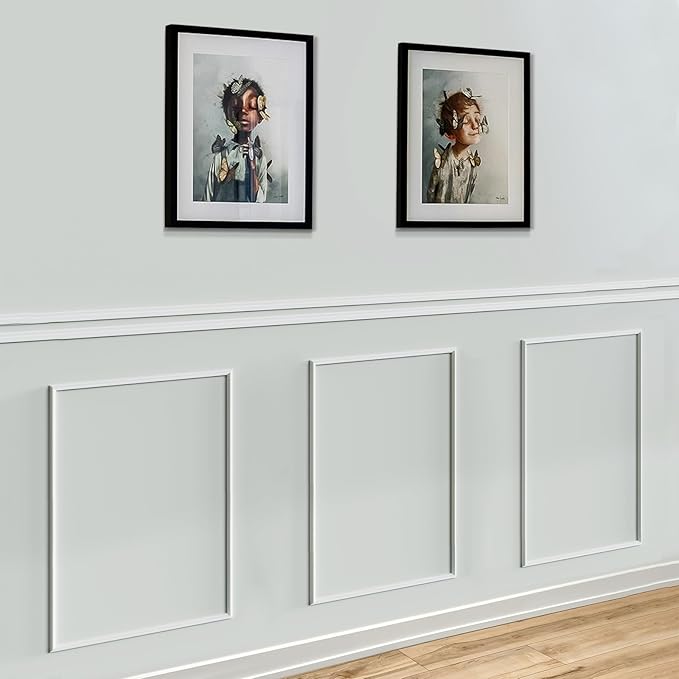 Melkus Peel and Stick Wall Molding Kit, 3 Sets 20"x27" Precut Wainscoting Panels, Self Adhesive Molding Trims for Interior Wall Décor