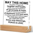 House Warming Decoration Gifts Acrylic Sign, May This Home Acrylic Sign Desk Accessories Decor, Clear Desk Decorative Sign for Dorm Room Home Bedroom Decor，Housewarming Gifts for Women, Man, New House