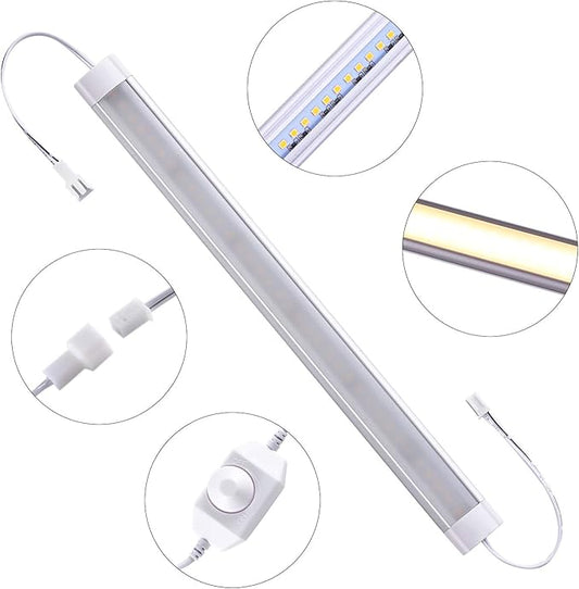 LABOREDUCER LED Under Cabinet Lighting Plug in Warm White 6 Pack,12inches Bar Dimmable Under Cabinet Lights, Under Counter Lights for Kitchen Ultra Slim LED Lights Hardwired Linkable 24V