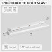 Homeforia White Floating Shelf 48 inches, High End Solid Real Wood 48inch Long Floating Shelves for Wall Mounted, White Wooden 48in Floating Shelves, Heavy Duty Bracket, 48 X 6.5 X 1.75 inch, Set of 3