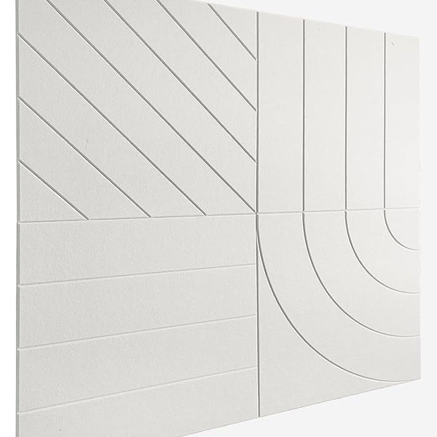 21.65" Large Square Acoustic Panels 4-Pack - Sound Absorbing Wall Panels, Noise Reducing Soundproof Decorative Felt Tiles for Home Office, Studio, Living Room - White