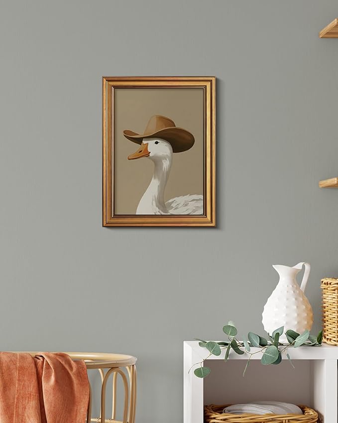 HUARCEY Gold Framed Vintage Wall Art for Living Room, Trendy Duck Canvas Print Wall Decor Maximalist Eclectic Artwork Gallery Picture Oil Painting Boho Western Cowboy Decor Bedroom Bathroom 12