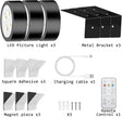 Wireless Magnetic Picture Lights LED Mural Light Rechargeable Battery-Powered Wall Frame Lights with 3 Lighting Modes, Remote Control, and Timer 3Pack White