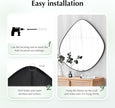 Irregular Wall Mirror Matel Matte Black Framed Wall Mirror for Living Room Bedroom Bathroom Entryway Wall Decor 19.8