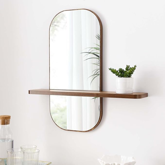 Modway EEI-6349-WAL Solstice Mirror, Walnut