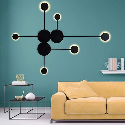LED Wall Sconce Mid-Century Wall Lamp Lighting Fixture Black Finish丨Acrylic Indoor Modern Wash Wall Spot Light丨Wall Mount Lamps for Living Room Bedroom Hallway Home Room Decor (1 Light40CM6000K)