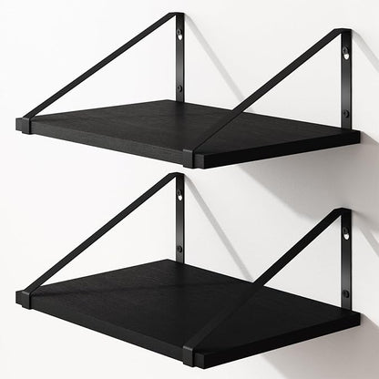 Fixwal Floating Shelves for Wall, 16.5 X 12 X 0.6in Black Shelves for Bedroom, Large Wall Shelf for Living Room, Kitchen, Bathroom, Laundry Room and Decor Storage