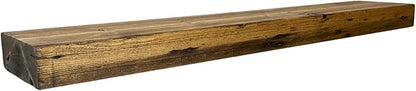 Modern Timber Craft Reclaimed Wood Floating Wall Shelf | Solid Rustic American Barnwood, Floating Shelf Brackets | 2.75" Thickness | 36" L x 7" D, Early American, Planed and Sanded, 3 Pack