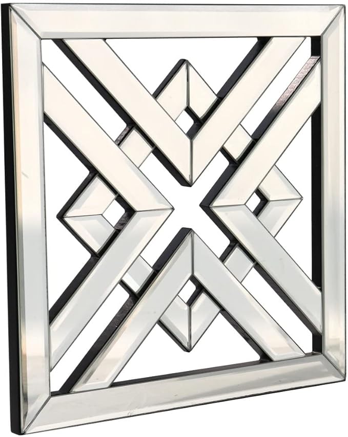 Decor Mirror Size 12x12 inches Square Mirrored Silver Wall Decorative Mirror with Beveled Edge Modern Fashionable Wall-Mounted Mirrors